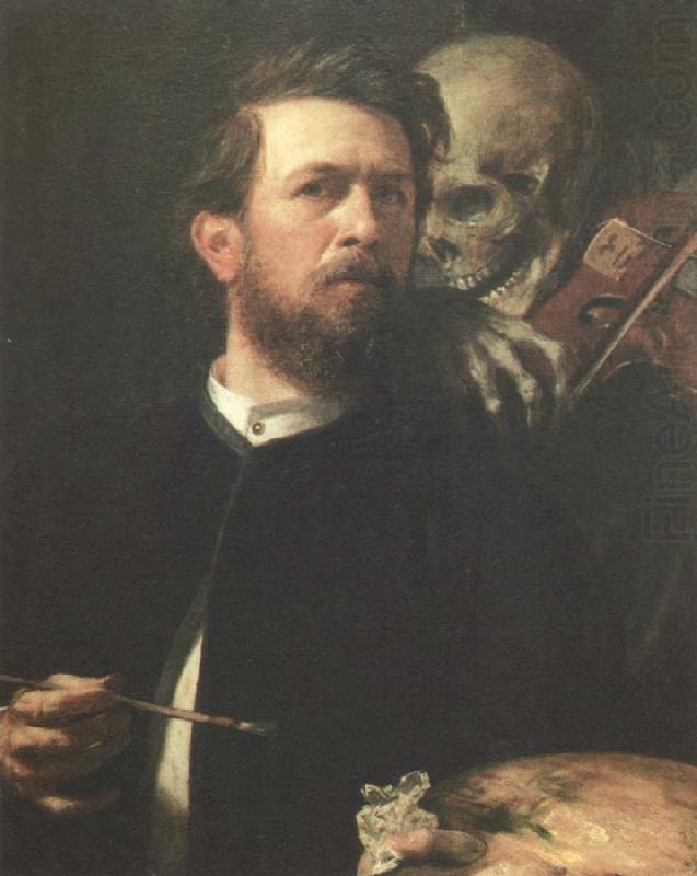 Arnold Bocklin self portrait with death playing the fiddle china oil painting image